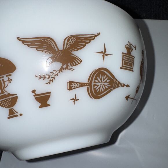 Pyrex 443 Early Americana 2 1/2qt Cinderella Round Casserole Dish Brown on White - Picture 8 of 16